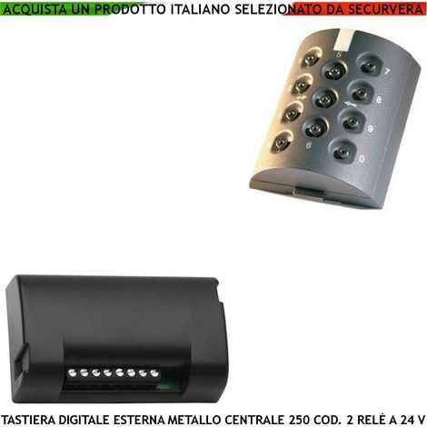 Set Tastiera Metallo Antivandalo da Esterno BE.PLAY Completa di Centralina BE-REC Elabora 250 Codici Utente Uscita 2 Relè 10 Tasti Numerici Retroilluminati Alimentazione 24 Vac Struttura Protetta IP54 (1/3)