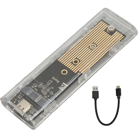 Externes M.2 USB-C 10-Gbit/s-SSD-Gehäuse, NVMe- und SATA-kompatibel, werkzeuglose Installation, Adapter für NGFF