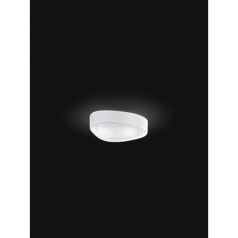 Plafonnier En Verre Blanc 10S46470 Avec Culot 2Xe27, Design Moderne Et Élégant Pour Éclairage D'Intérieur, Dimensions 35X28X9 Cm - Par Perenz (1/2)