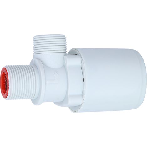 Vanne de contrôle automatique du niveau d'eau 3/4 po, vanne à bille flottante en plastique à entrée supérieure intérieure pour réservoirs d'eau, châteaux d'eau et piscines (1/5)