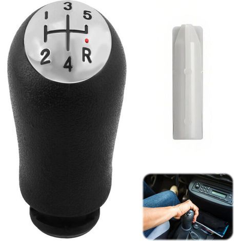 Pull Levier de Vitesse 5 Vitesses pour Clio III, Megane 2 Laguna 2, Clio 4, Mk2, Scenic Mk2, Pommeau de levier de vitesse manuel à 5 vitesses avec adaptateur