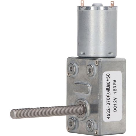 Motor Reductor De Tornillo Sin Fin - 12 V CC - Función De Auto Bloqueo - Eje Rotativo M6 - Alta Par - 1 Unidad (1/5)