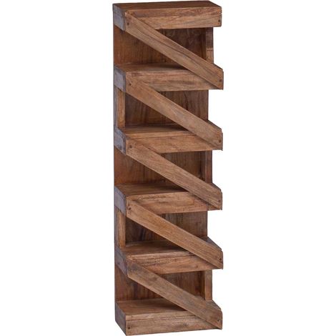 Estante de Vino Natural 24 x 14 x 80 cm Madera de Caoba Sólida vidaXL (1/5)