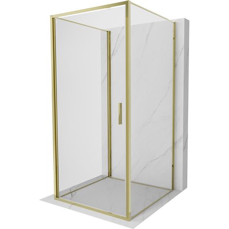Mexen Exo-B 3S Duschkabine 3-seitig, schwenkbar 85 x 85 cm, transparent, gold - 817-085-085-50-00-3S (1/5)