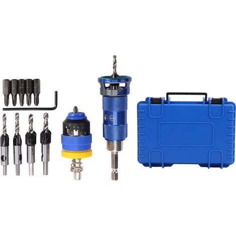 Kit professionale di punte per svasatura da 3,2-4,8 mm con fermo di profondità regolabile per la lavorazione del legno – Elevata resistenza, fai da te, officina, edilizia, installazione (1/5)