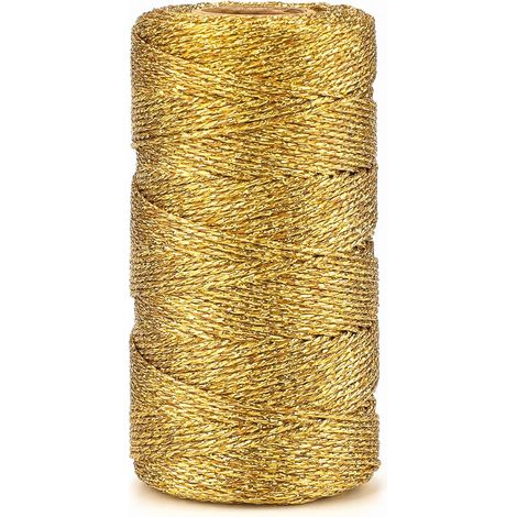 100 m metallisch-goldene Weihnachtskordel – Dekorative Kordel für Schmuck, Weihnachtsdekoration, Geschenkverpackung (nicht elastisch) (1/5)