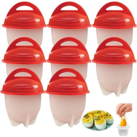 Lot de 8 Cuiseur à œufs, Silicone alimentaire sans BPA, Cuisson vapeur rapide, Pour œufs durs ou à la coque, Usage familial (1/5)