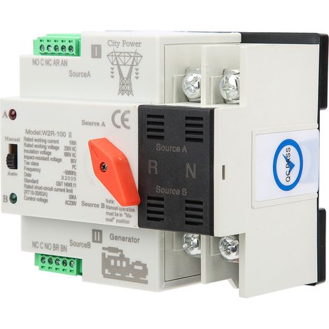 Commutateur de transfert automatique double alimentation W2R-100 2P 100A 50Hz (1/5)