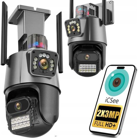 Doppia telecamera IP wifi 2 in 1 per esterni, ruotabile, Full HD+ per la sorveglianza (1/5)