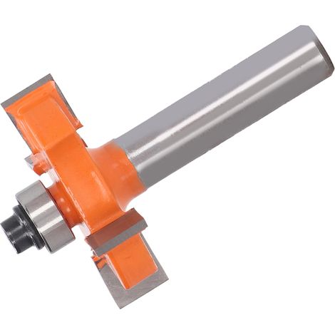 Fraise à rainurer à 4 ailettes en acier à haute teneur en carbone, anti-jeu, queue de 8 mm, pour bois de pin, couleur orange (1/5)