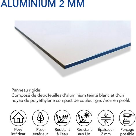 Panneau Information Bâtiment sous Vidéo Surveillance. Signalisation Information Sécurité. Autocollant, PVC ou Alu au choix - Aluminium 2 mm - 980 x 350 mm