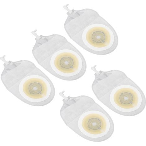 5 pièces Poche Urostomie Anti-Retour avec Hydrocolloïde pour Contrôle des Odeurs et Drainage Facile