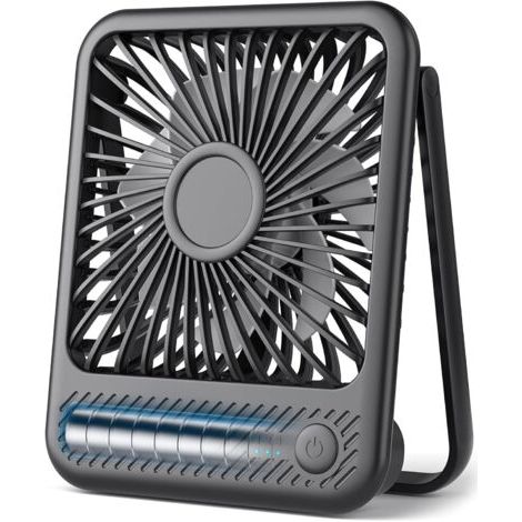 Ventilateur oscillant automatique de 6,5 pouces 4000 mAh, technologie silencieuse à 4 vitesses, ventilateur de bureau USB pour la maison, le bureau, les voyages, le camping (1/5)