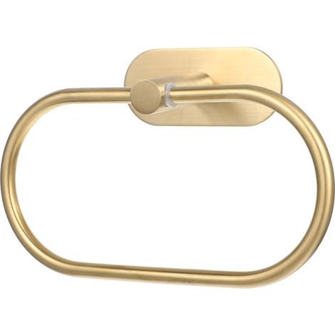 Anneau Porte-Serviettes Rond en Acier Inoxydable, Porte-Serviettes Mural pour Serviette Cuisine et Salle de Bain, Fixation Adhésive Simple à Poser (1/5)