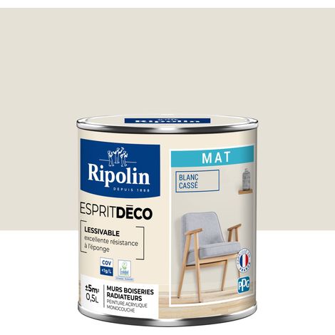 Peinture Murale Toutes Pièces - Mat - 0,5L - Blanc cassé - Ripolin