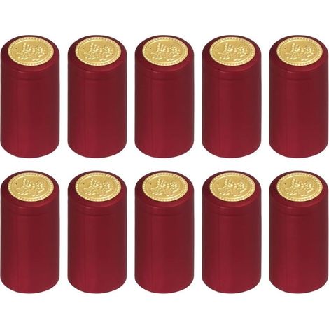 Étuis thermorétractables pour bouteilles de vin, protection cave, rouge 30 mm, lot de 100 (1/4)