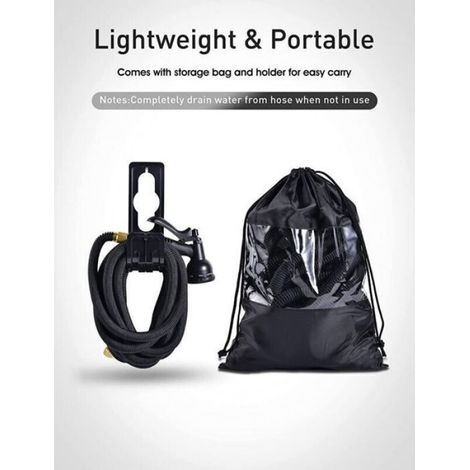 Tuyau d'arrosage extensible - Triple extension Résistant aux fuites - Jardin et voiture - 15m noir (1/5)