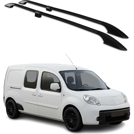 Barres de Toit longitudinales pour Renault Kangoo 2008-2021 L2 Aluminium Noir