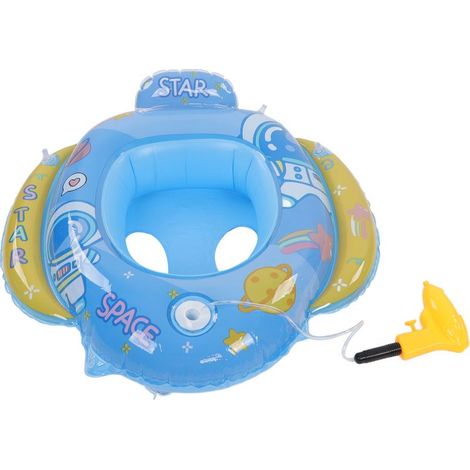 Bouée de natation pour enfants 1-5 ans, PVC écologique, radeau gonflable sécurisé bleu (1/5)