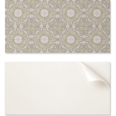 Juego de baldosas de vinilo con motivo de cocina, dise帽o de mosaico con c铆rculos, 10x40x20 cm