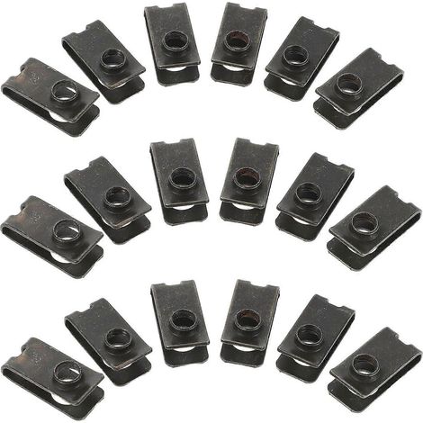 50 clips de fixation pour plaque d'immatriculation, vis M6, type U, rivets, pour pare-chocs moteur. (1/5)