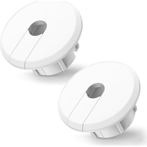 Pasacables de pared - Orificio de 3,5 cm - 2 unidades - Blanco (1/5)