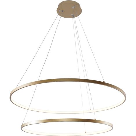 Lampada a sospensione Breno LED 60W 2 anelli oro Ø80 (1/2)