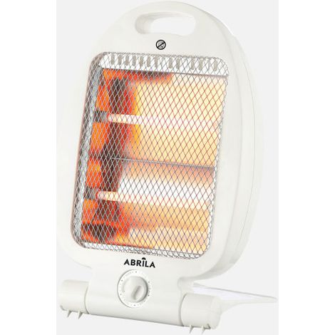 Estufa eléctrica de cuarzo Dustin 800W blanco 2 potencias portátil con antivuelco