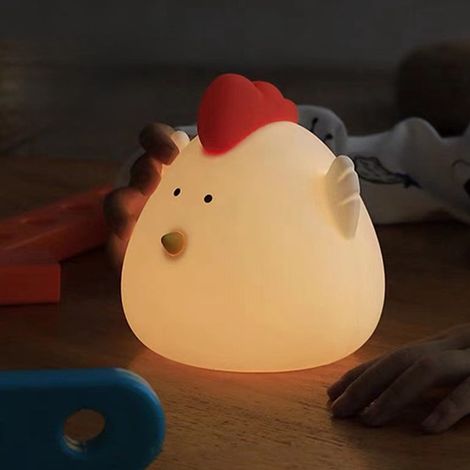 Veilleuse Poussin LED - Réglage Luminosité - Charge USB - Pour Chambre Enfant - 13 x 12,2 x 12 cm - 167 g (1/5)