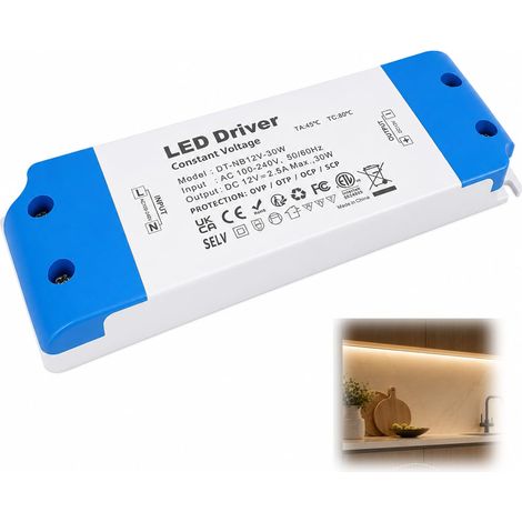 Transformateur 220V 12V 30W, Transfo LED 12V 2.5A, Alimentation AC/DC pour Bandes, Ampoules G4 MR11 MR16, Rubans et Spots Intérieurs, Driver LED Compact, Stable et Sécurisé pour Usage Intérieur (1/5)