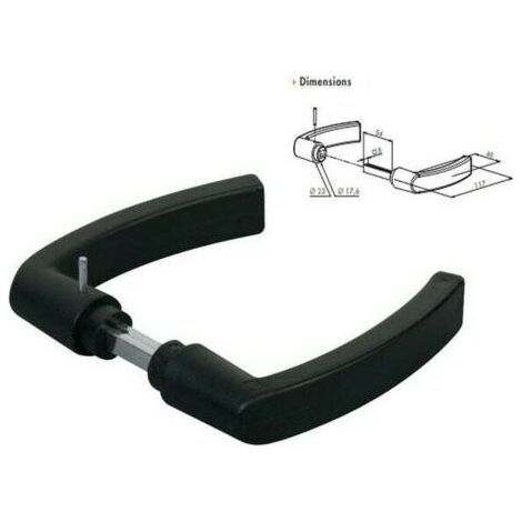 Paire de poignées en polyamide noir pour carré de 8mm, 54mm (1/3)