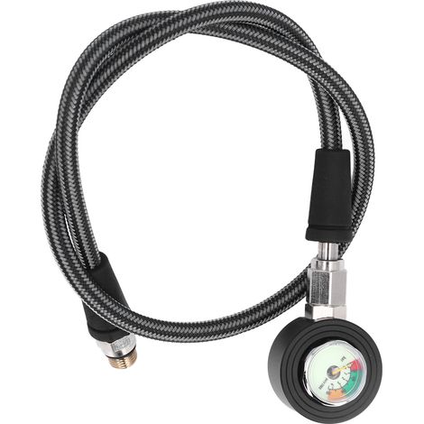 Manomètre de plongée, tube tressé en fibre de carbone lumineux, manomètre de pression BCD, tuyau haute pression 65cm-KZQ (1/5)