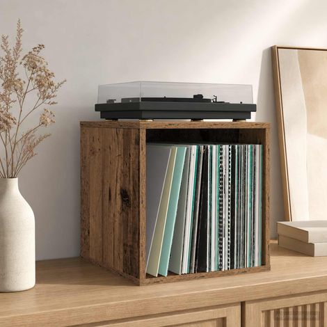 vidaXL Boîte d'albums vinyles Bois ancien 37 x 36,5 x 38 cm (1/5)