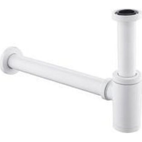 Universal designer sink and basin siphon - White - With cleaning opening - Designer siphon - Tubular siphon (1/4)