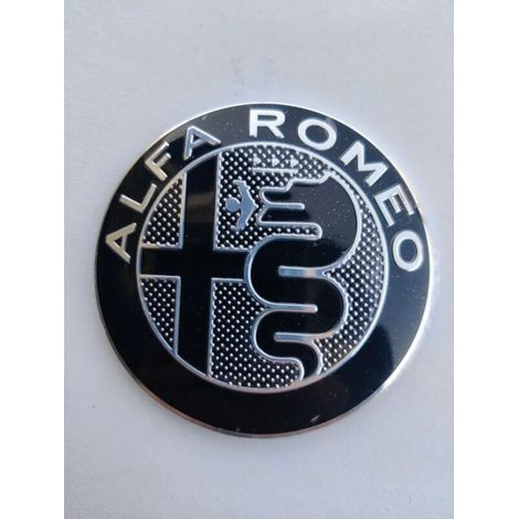Alfa Romeo Embleme, 74 mm, schwarz und silber, GT, 147, 159, Mito, Giulietta, Motorhaube