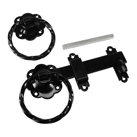 TIMCO Ring Gate Latch Twisted Black - 6"