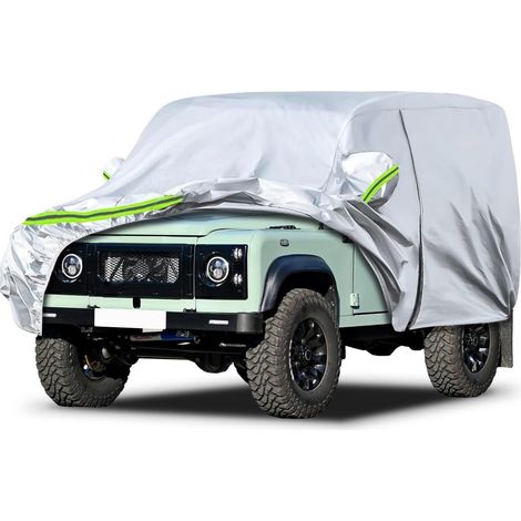Autoabdeckung Wasserdicht für Land Rover Defender 90 (1990-2016) Allwetter Schutzhülle Silber (1/5)
