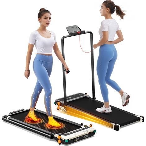 Tapis de Marche 2 en 1 Inclinable avec Massage des Pieds 5% Inclinaison 2.5HP Silencieux