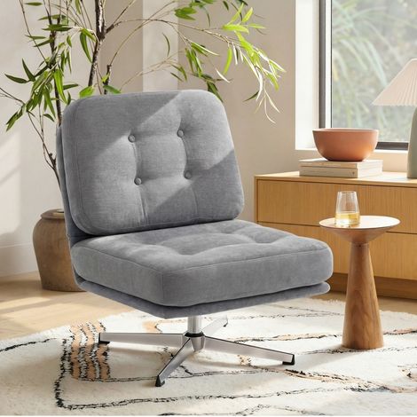 Poltrona girevole lettura chenille 360° 70 cm OKMYHOME (1/5)