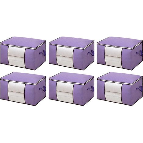 Sac de rangement pour vêtements, boîte de rangement pliable pour couvertures en tissu, organisateur de penderie avec fenêtre transparente