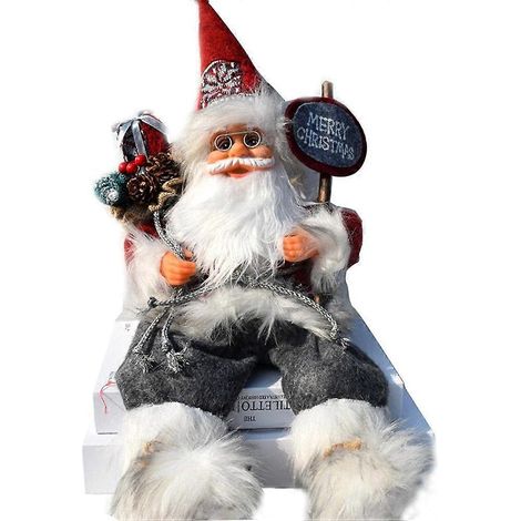 Sitzender Weihnachtsmann, Weihnachtsdekoration, 57 cm, dekorative Figur, für den Innen- und Außenbereich (1/4)