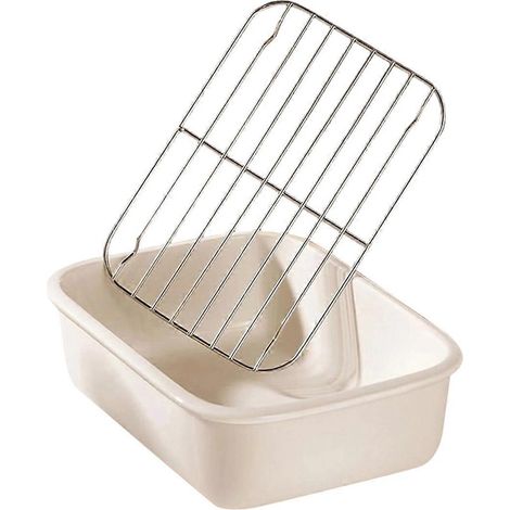Plats à lasagnes, plaque de cuisson en céramique haute température avec égouttoir à huile, four vapeur rectangulaire, assiette de poisson cuit à la vapeur