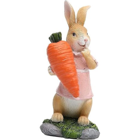 Décorations de Pâques, Statue de lapin de Pâques en résine, Figurine de jardin, Figurine de lapin (1/5)