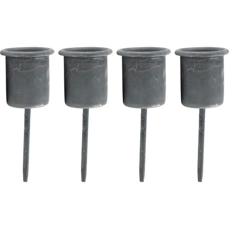 4x Novaliv Standkerzenhalter Stabkerzenhalter Grau (1/5)