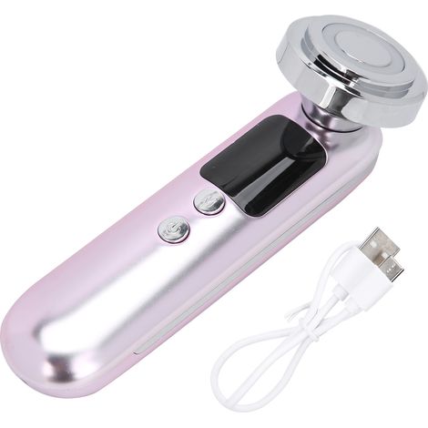 Appareil de beauté EMS nettoyage profond thérapie lumière rouge bleue machine rajeunissement cutané rose or (1/5)