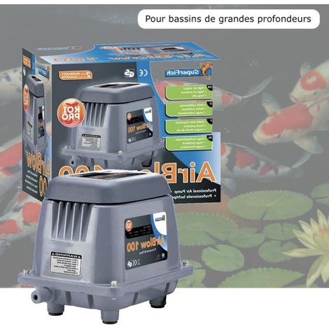Aérateur Bassin Grande Profondeur 6000 l/h Pompe à Air Pour Bassins De Jardin Et Étangs