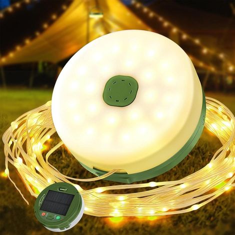 Lichtslinger LED - 10 M - Solaire Et USB-C Rechargeable - IP65 Etanche - 8 Modes D'éclairage - Pour Camping Terrasse Jardin