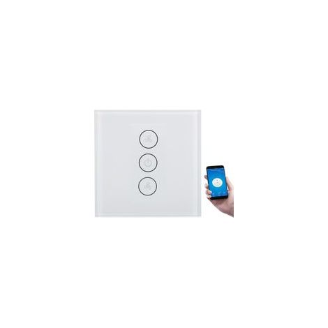 (blanche)Interrupteur de Ventilateur Intelligent Commande Vocale WiFi Éclairage Télécommande