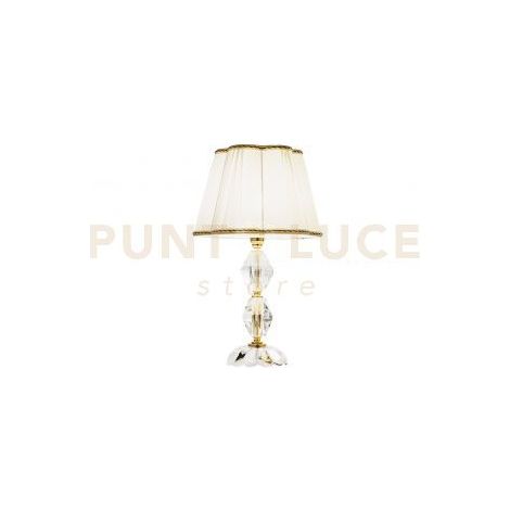 LUME/P BRIGIDA 1 LUCE ATTACCO E14 H.27+17CM IN CRISTALLO E ORO PARALUME AVORIO E ORO