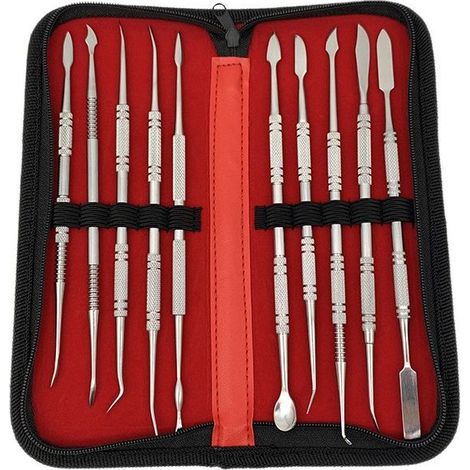 10 Pcs Outils de Sculpture à la Cire en Acier Inoxydable - Pour Sculpter la Cire et l'Argile